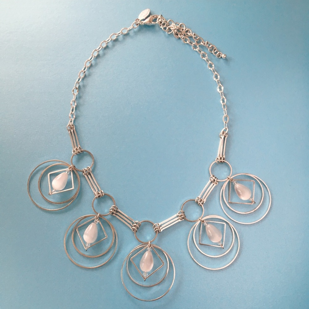 Chico’s Spheres White Bib Necklace